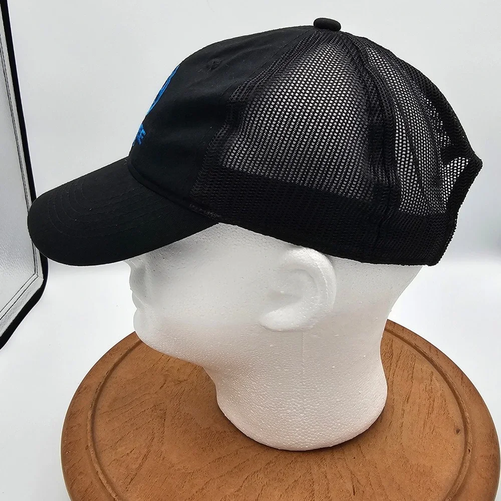 Realtree Fishing Trucker Hat Black Mesh Back‎ Snapback Cap Blue Logo OSFM